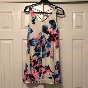 Aqua floral slip dress
